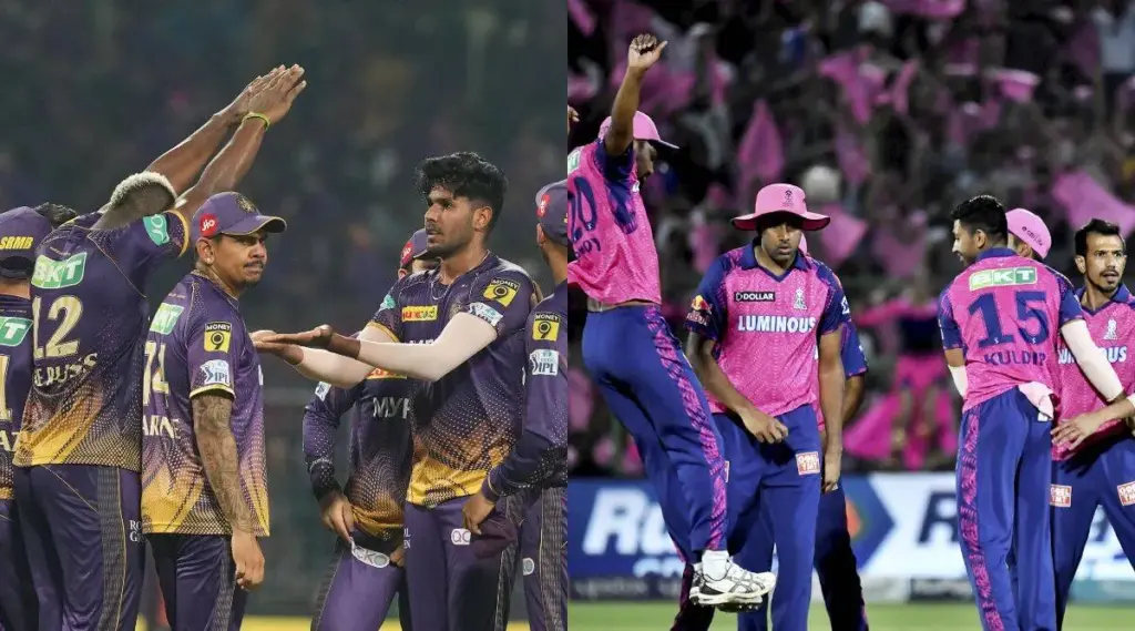 Rajasthan royals vs kolkata knight riders standings