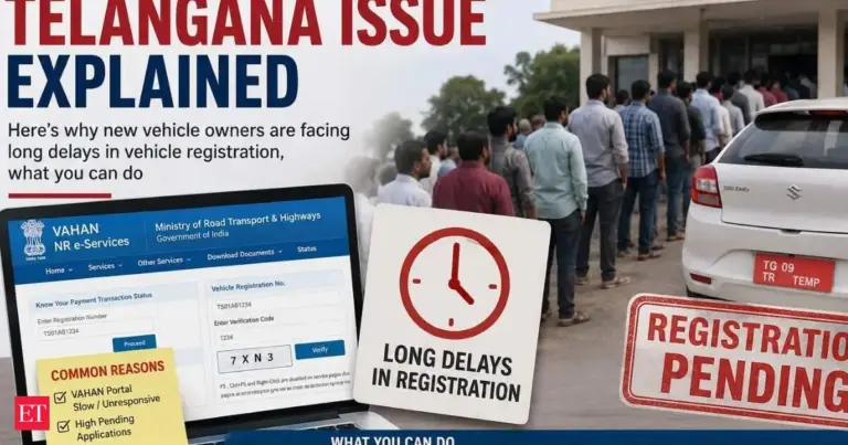 Vahan: Vehicle registration delays in Telangana due to